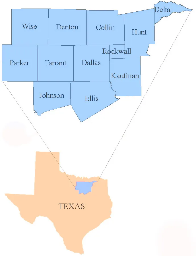 Map of Denton, TX Home Care Service Areas