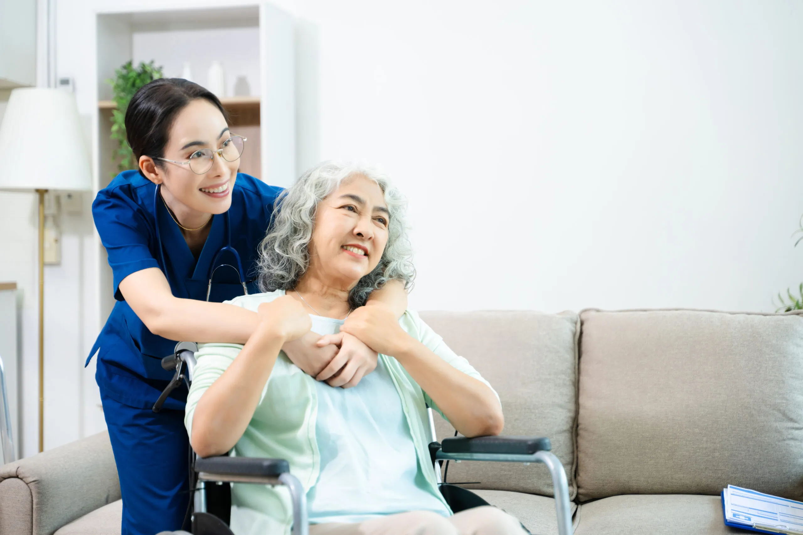 Senior receiving compassionate aged care support services in Flower Mound, TX at home with a trusted caregiver from a leading aged care agency.